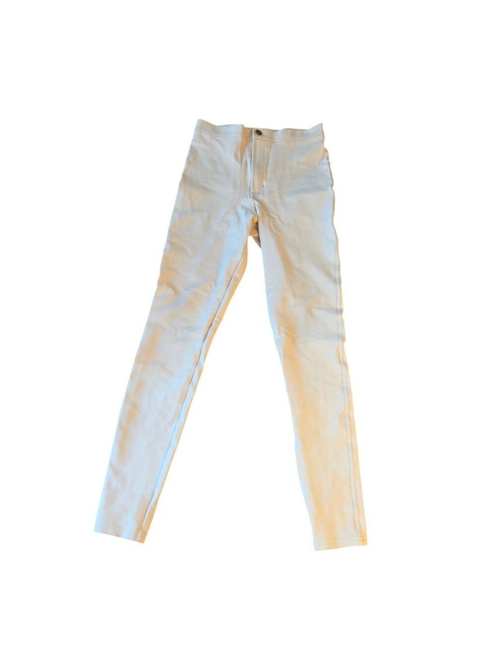 American Apparel High Waist Skinny Jeans Cream Cotton Y2K Sz 24 AS-IS